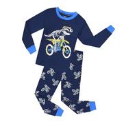 Générique Ensemble Garçon Été Ensemble Manches Longues avec Motif Dinosaure Dessin Animé pour Garçon Automne Hiver Chaud Confortable (Blue, 18-24 Months)