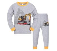 Générique Ensemble Garçon Été Ensemble Manches Longues Dinosaure Dessin Animé Garçon Chaud Automne Hiver Vêtements Nuit Confortable Coton (Yellow, 7-8 Years)