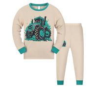 Générique Ensemble Garçon Été Ensemble Manches Longues Dinosaure Dessin Animé Garçon Chaud Automne Hiver Vêtements Nuit Confortable Coton (Light Yellow, 4-5 Years)