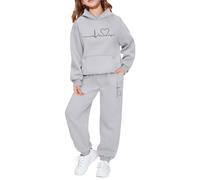 Générique Ensemble Hiver Enfant Fille Automne Chemise Manche Longue Et Pantalons Ensembles pour Garçons Sportswear Tenue De Sport Mariage Garcon Cadeau Cadeaux (Light Gris,2-3 Ans)