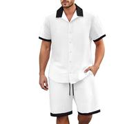 Générique Ensemble Homme 2 Pièces Chemise Élégant et Short Tenue Sport Bloc Couleur Style Décontracté Manches Courtes Fluide Respirant Confortable Quotidien Vacances Loisirs Légère
