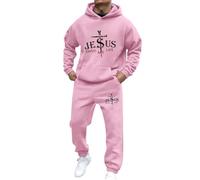 Générique Ensemble Homme 2 Pièces Imprimé Jésus Sweat à Capuche Pantalon Jogging Taille Élastiquée Streetwear Hip-Hop Cross Survêtement Décontracté Automne Hiver Tenue Sport Loisirs Maison Outdoor