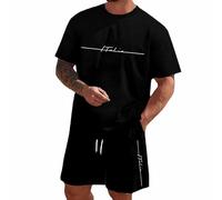 Générique Ensemble Homme Drapeau Italien Ete 2 Pièce Décontracté Chemise Shirt à Ensemble Short Tee Shirt de Voyage Souvenir Manches Courtes Shorts Survêtement de Sport Printemps Été