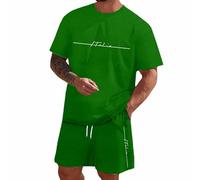 Générique Ensemble Homme Drapeau Italien Ete 2 Pièce Décontracté Chemise Shirt à Ensemble Short Tee Shirt de Voyage Souvenir Manches Courtes Shorts Survêtement de Sport Printemps Été