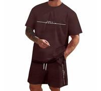Générique Ensemble Homme Drapeau Italien Ete 2 Pièce Décontracté Chemise Shirt à Ensemble Short Tee Shirt de Voyage Souvenir Manches Courtes Shorts Survêtement de Sport Printemps Été