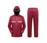 Générique Ensemble Homme - Pantalon de Pluie Complet pour Adulte à Cheval Contre la Pluie Imperméable réfléchissant en Service (Red XXL)