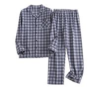 Générique Ensemble Homme Pyjama Homme Hiver Long Pyjashort Pijamas Coton Chemise De Nuit Vêtements Court Ete Short Satin Ensembles Grande Taille Bas Kimono Japonais Soie Ensemble Pantalon Vetement,M