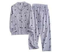 Générique Ensemble Homme Short Pyjama Homme De Grande Taille Vêtements Ensemble Pyjashort Soie Hiver Pantalon Nuit Satin Chemise Pijamas Ete Kimono Japonais Coton Court Ensembles Bas Personnalisé,L