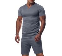 Générique Ensemble Homme Sport Manches Longues Zip Intégral Course Training(Grey, XL)