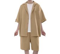Générique Ensemble Homme Tops Shorts Ensemble Débardeur Short Homme Short 2 Pièces Manches Courtes Épissure T Shirt Jogging Survêtement Sweat Capuche Pantalon Sport Pour Course Marche Quotidien