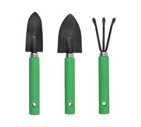 Générique Ensemble Jardinage 3 Pièces Mini Outils Bonsaï en Acier Inoxydable Vert et Noir Pelle Râteau Multifonction pour Plantation Plantes Succulentes en Pot Outil de Culture de Sol