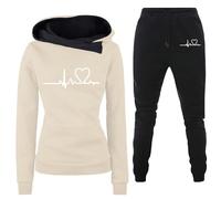 Générique Ensemble Jogging Femme 2 PièCes Ensemble Sport Femme Pantalon Et Sweat à Capuche Imprimé SurvêTements Femme Chic Et Elegant Sweat Sport Ensemble DéTente Loungewear Stylé