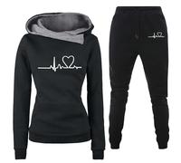 Générique Ensemble Jogging Femme 2 PièCes Ensemble Sport Femme Pantalon Et Sweat à Capuche Imprimé SurvêTements Femme Chic Et Elegant Sweat Sport Ensemble DéTente Loungewear Stylé