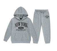 Générique Ensemble Jogging Fille Pantalon De Cargo Vêtements Sport pour Filles Et Garçons Jeans Vêtement Tenue Automne Hiver Bébé 9 Mois Enfants Street Dance Outfit (Grey,2-3 Ans)