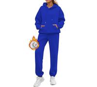 Générique Ensemble Jogging Pour Femme 2 Pièces Grande Taille, Sweat Hoodies À Manches Longues Et Pantalon Ensemble 2 Pièces, Loisir De Couleur Unie Avec Poche Tenue Chaud Automne Hiver
