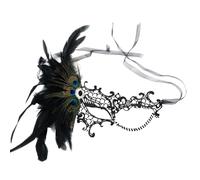 Générique Ensemble Lady Butterfly en dentelle et plumes diamantées pour soirée masquée Latex Monstre (One Size)