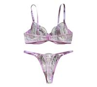 Générique Ensemble Lingerie Haut De Gamme pour Femme Dentelle Et Broderies Florales Maille Transparente Design Élégant Et Confortable pour Un Charme Discret Et Sophistiqué sous Vetement Femme