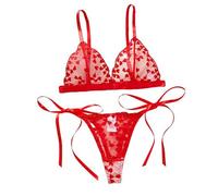 Générique Ensemble Lingerie pour Femme Dentelle Et Broderies Coeur Transparence Suggestive Design Papillon pour Un Charme Romantique Et Discret Confort Toutes Saisons Lingerie Femme