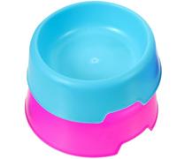 Générique Ensemble Lisse et Fond Stable Grosse Capacité 2pcs Gamelles Rondes en Plastique Bol Coloré Bonbon pour Animaux pour Chien et Chat
