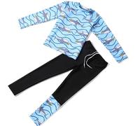 Générique Ensemble Maillot De Bain Short Enfant Garçon 2 Pièces 3-11 Ans Requin Mignon Combinaison Anti UV Tee Shirt Manche Longue + Pantalon De Bain Ado Garcon Plage Sport Natation Piscine