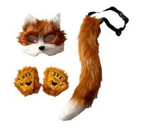 Générique Ensemble Masque, Queue Et Pattes De Loup En Fausse Fourrure, Gants, Costume De Thérien Pour Femmes, Filles Et Adultes, Idéal Pour Halloween, Cosplay Et Soirées Masquées