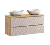 Générique Ensemble Meuble de Salle de Bain 120 cm avec Plan de Travail et 2 vasques Cloud - Élégance et fonctionnalité pour Une Salle de Bain Moderne