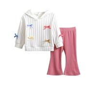 Générique Ensemble Naissance Bebe Fille Vetement Bebe Fille, Ensemble vêtements Filles Sweat Capuche Pantalon nœud Manches Longues décontracté Deux pièces Mode Printemps Automne