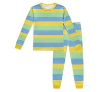 Générique Ensemble Naissance Fille Ensemble Fille Manches Longues Pantalon rayé Tenue Jeu décontractée Confortable Quotidienne (Light Blue, 150)