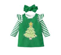 Générique Ensemble Noel Bebe Garcon Combinaison Hiver Barboteuse Garçon Tenue Pantalons Chapeau De Père Noël Costume Enfant Carnaval Mon Premier Bébé Vêtement (Vert #2,6-9 mois)