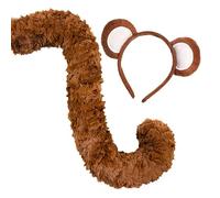 Générique Ensemble Oreilles Et Queue De Costume De Singe | Bandeau De Singe Pour Et Adultes Avec Queue | Accessoires De Déguisement Amusants Sur Le Thème Du Zoo Pour Les Fêtes Et Événements