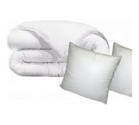 Générique Ensemble Pack 3 Pieces 1 Couette Blanche 220 x 240 cm Double Face + 2 oreillers 60 x 60 cm