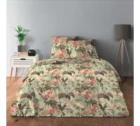 Générique Ensemble Parure de lit 4 pièces 180 x 200 cm King Size -1 Drap Housse 180 x 200 cm - 1 Drap Plat - 240 x 300 cm - 2 taies d'oreillers 65 x 65 cm 100% Coton 57 Fils /cm2 Haute Gamme (Floral)