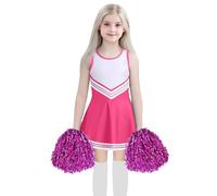 Générique Ensemble Performance Scène Compétition Fête pour Fille Équipe Européenne Cheerleading Enfant COS Jeu Rôle Étudiant (7-8 Years)