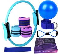 Générique Ensemble Pilates Yoga 11 Pièces - Kit Pilates Maison, Kits de Yoga et Pilates, Pilates Accessoires, Bande de Résistance pour Pilates, Anneaux de Pilates pour Jambes, Bras et Cuisses (Bleu)