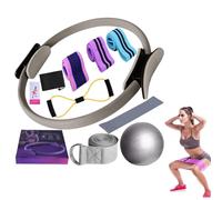 Générique Ensemble Pilates Yoga 11 Pièces - Kit Pilates Maison, Kits de Yoga et Pilates, Pilates Accessoires, Bande de Résistance pour Pilates, Anneaux de Pilates pour Jambes, Bras et Cuisses