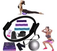 Générique Ensemble Pilates Yoga 11 Pièces - Kit Pilates Maison, Kits de Yoga et Pilates, Pilates Accessoires, Bande de Résistance pour Pilates, Anneaux de Pilates pour Jambes, Bras et Cuisses