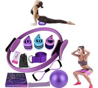 Générique Ensemble Pilates Yoga 11 Pièces - Kit Pilates Maison, Nouveau Kits de Yoga et Pilates, Pilates Accessoires, Bande de Résistance pour Pilates, Anneaux de Pilates pour Jambes, Bras et Cuisses