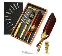 Générique Ensemble plume et encre | Kit stylo plume calligraphie vintage | Le lot de stylos comprend un stylo, de l'encre, des pointes de rechange, des bâtons de