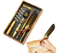 Générique Ensemble plume et encre | Kit stylo plume calligraphie vintage | Le lot de stylos comprend un stylo, de l'encre, des pointes de rechange, des bâtons de