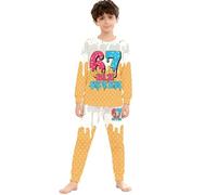 Générique Ensemble Pyjama 2 Pièces Garçon Fille à Manches Longues Pyjama pour Nuit 67 Meme Imprimé Crème Glacée Haut Pantalons Animaux Mignons Unisexe Enfants Sleepwear Loungewear