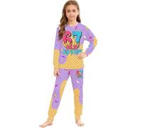 Générique Ensemble Pyjama 2 Pièces Garçon Fille à Manches Longues Pyjama pour Nuit 67 Meme Imprimé Crème Glacée Haut Pantalons Animaux Mignons Unisexe Enfants Sleepwear Loungewear