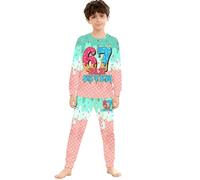 Générique Ensemble Pyjama 2 Pièces Garçon Fille à Manches Longues Pyjama pour Nuit 67 Meme Imprimé Crème Glacée Haut Pantalons Animaux Mignons Unisexe Enfants Sleepwear Loungewear