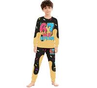 Générique Ensemble Pyjama 2 Pièces Garçon Fille à Manches Longues Pyjama pour Nuit 67 Meme Imprimé Crème Glacée Haut Pantalons Animaux Mignons Unisexe Enfants Sleepwear Loungewear