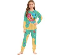 Générique Ensemble Pyjama 2 Pièces Garçon Fille à Manches Longues Pyjama pour Nuit 67 Meme Imprimé Crème Glacée Haut Pantalons Animaux Mignons Unisexe Enfants Sleepwear Loungewear