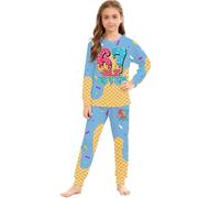 Générique Ensemble Pyjama 2 Pièces Garçon Fille à Manches Longues Pyjama pour Nuit 67 Meme Imprimé Crème Glacée Haut Pantalons Animaux Mignons Unisexe Enfants Sleepwear Loungewear