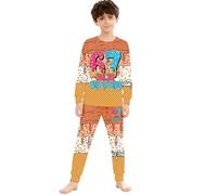 Générique Ensemble Pyjama 2 Pièces Garçon Fille à Manches Longues Pyjama pour Nuit 67 Meme Imprimé Crème Glacée Haut Pantalons Animaux Mignons Unisexe Enfants Sleepwear Loungewear