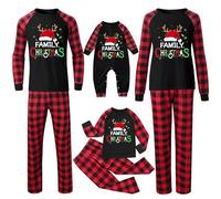 Générique Ensemble Pyjama Coordonné Famille Noël Style Classique Rouge Combinaison Pyjama Chaud d'Hiver pour Tous les Membres de la Famille Parents et Enfants pour Célébrer la Saison02