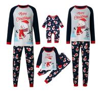 Générique Ensemble Pyjama Coordonné Famille Noël Style Classique Rouge Combinaison Pyjama Chaud d'Hiver pour Tous les Membres de la Famille Parents et Enfants pour Célébrer la Saison03