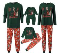 Générique Ensemble Pyjama Coordonné Famille Noël Style Classique Rouge Combinaison Pyjama Chaud d'Hiver pour Tous les Membres de la Famille Parents et Enfants pour Célébrer la Saison04