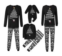 Générique Ensemble Pyjama Coordonné Famille Noël Style Classique Rouge Combinaison Pyjama Chaud d'Hiver pour Tous les Membres de la Famille Parents et Enfants pour Célébrer la Saison03